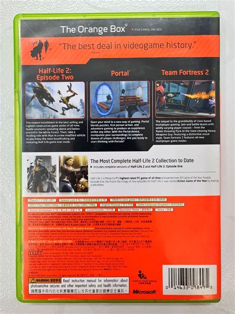 Video Game for Xbox 360 : The Orange Box feat. HALF Life 2, Team ...
