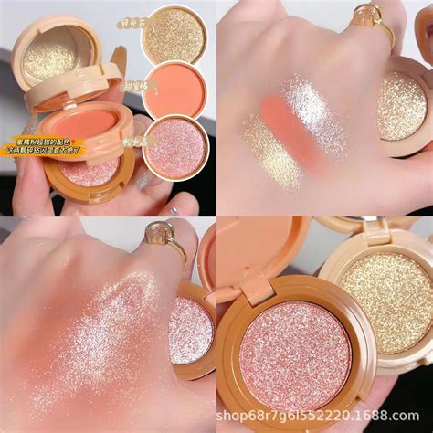 MISS Lara 3 Layer Highlighter Blush Matte Pearlescent 3 Color Eyeshadow Glitter Natural Nude