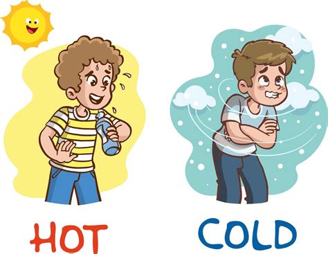 frío calor niños dibujos animados vector 22824556 Vector en Vecteezy