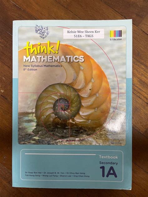 Think Mathematics New Syllabus Mathematics Th Edition Textbook