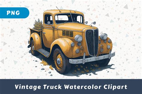 Vintage Truck Watercolor Clipart Graphic By Srempire Creative Fabrica