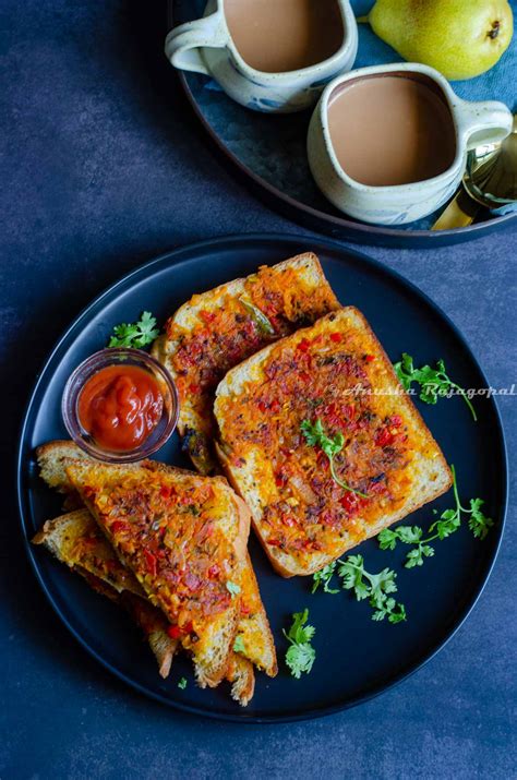 Masala Toast Sandwich Tomato Blues