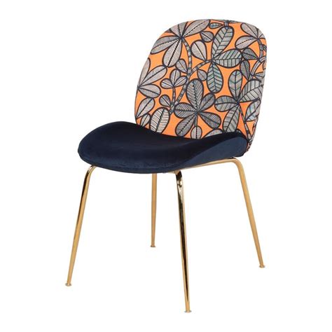 Waska Silla Estilo Contemporáneo Con Tapizado En Textil Estampado