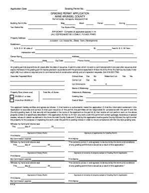 Fillable Online Aacounty Grading Permit Application Aacounty Fax