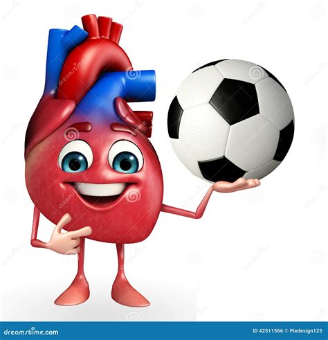 Heart Character With Football Stock Illustration Illustration Of Love