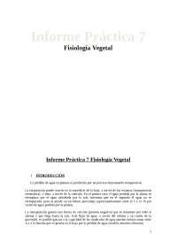 Informe De Pr Cticas De Fisiolog A Vegetal Primero De Biolog A Uma