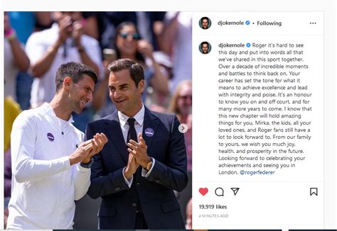 Djokovic S Post On Federer S Retirement R Tennis