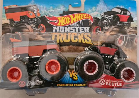 Hot Wheels Monster Trucks Dragbus Vs Volkswagen Beetle Fusca Universo Hot Wheels