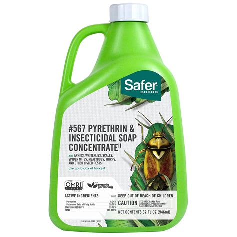 Safer Brand Insecticidal Soap And Pyrethrin Concentrate 32 Ounce