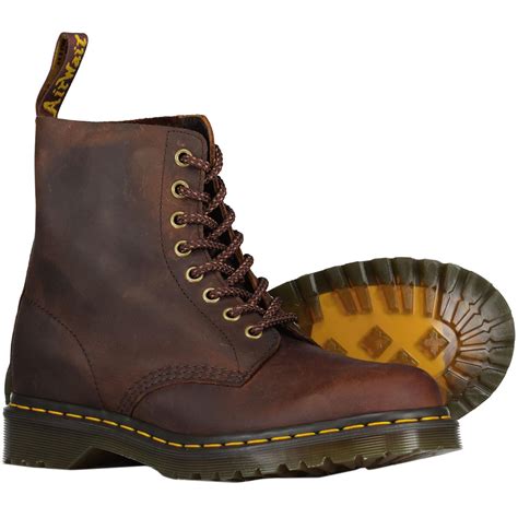 Pascal Dr Martens Waxed Full Grain Boots In Brown