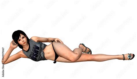 Sexy Woman Seductive Laying Pose In Bikini Stock Illustration Adobe Stock
