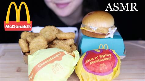 MCDONALD S ASMR MUKBANG FILET O FISH SPICY MCCHICKEN CHEESEBURGER