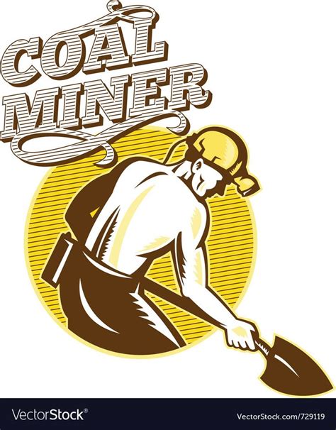 Coal miner vector image on VectorStock | Coal miners, Coal, Vector