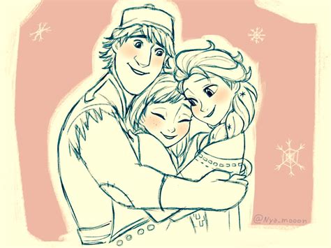 Elsa Anna And Kristoff Frozen Fan Art 38104844 Fanpop