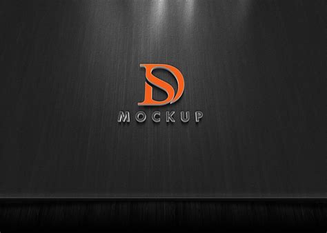 Free Wall 3D Logo Mockup - Graphic Folks