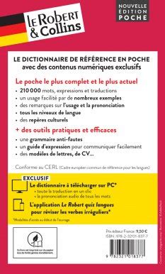 Dictionnaire Le Robert Collins Poche Allemand Et Sa Version Num Rique