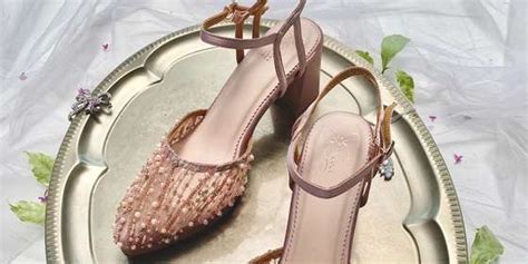 Rose Gold Sandal Sepatu Pesta Wanita Block Heels Cm Aveda Hf