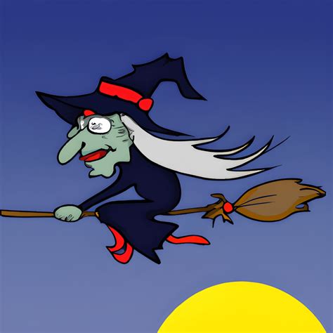 Witch Flying Cartoon · Creative Fabrica