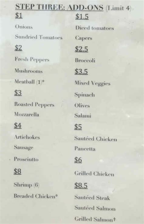 Pasta E Basta Menu, Amherst, MA