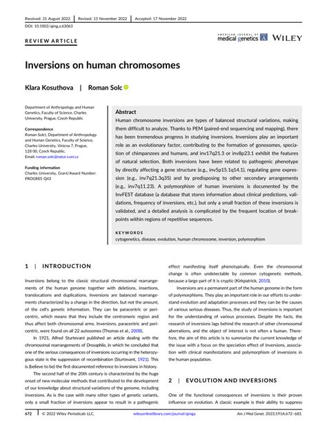 (PDF) Inversions on human chromosomes
