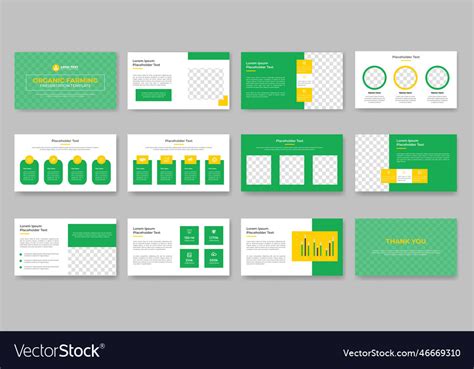 Organic farming presentation slide template Vector Image