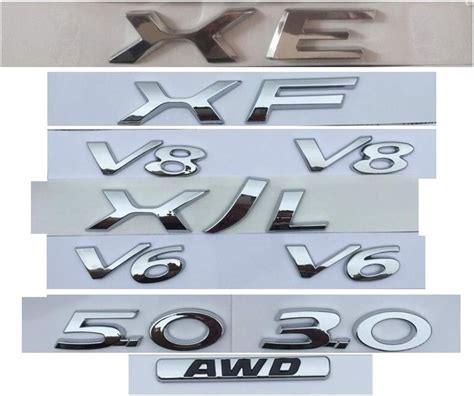 Amazon Chrome Letters XE XJ XJL XF V8 V6 3 0 5 0 AWD Boot Trunk