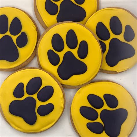 Paw Print Cookies Decorated Shortbread Cookies Individually Etsy In