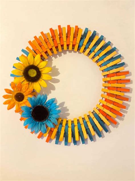 Hello Summer Sunflower Clothespin Wreath The Simplest Tutorial Yet