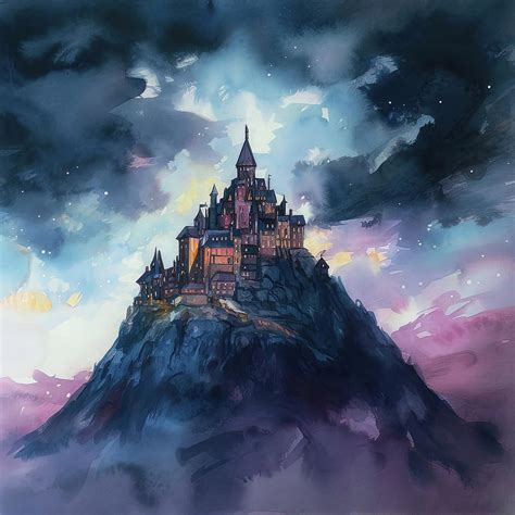 Castle above the clouds, 03 Painting by AM FineArtPrints - Fine Art America