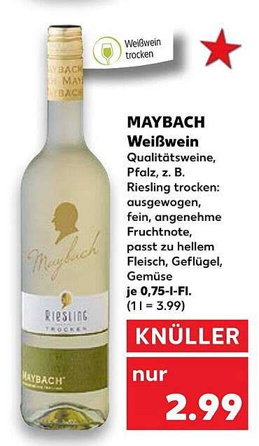 Maybach Weißwein Angebot bei Kaufland