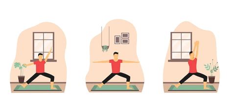 Premium Vector | Yoga exercise flat bundle design illustration