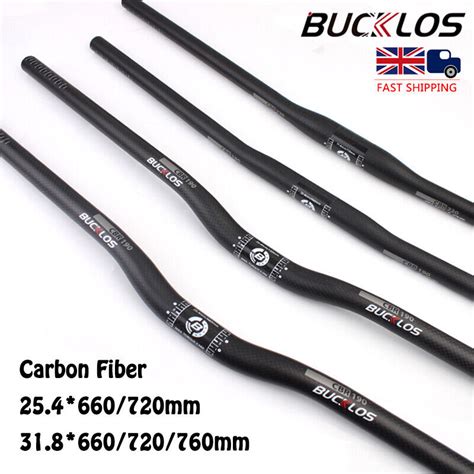 BUCKLOS Carbon Fiber 31 8 25 4mm Handlebar MTB BMX Flat Riser Bar 660