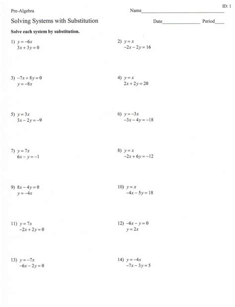 Solving Systems By Elimination Worksheet Db Excel