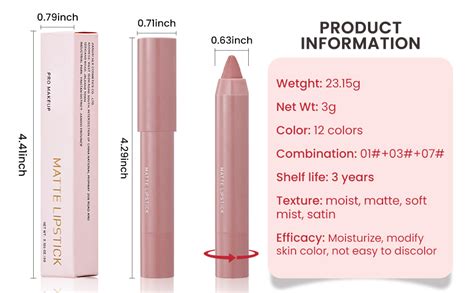 Amazon Colors Matt Nude Lipstick Lipliner Lip Crayons Pack Set Velvet Moisture Smooth