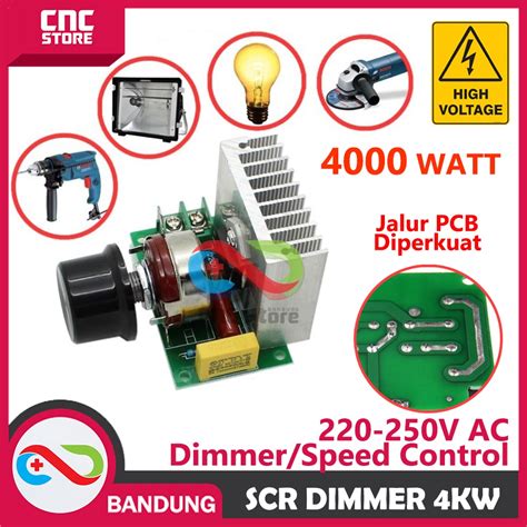 Jual SCR 220V AC 4000W DIMMER SPEED CONTROLLER MOTOR LAMPU BOR GERINDA