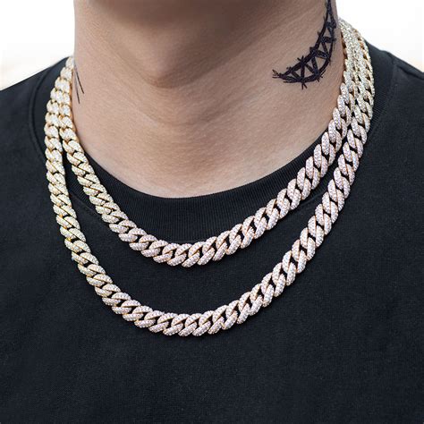 Women S Diamond Cuban Link Choker 10mm In Yellow Gold Drmd Jewelry