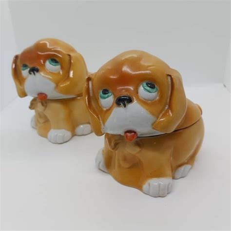 Bonzo Dog Trinket Dish Sad Eyes Dog Figurine Kitsch Dog Etsy