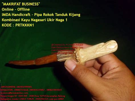 Pipa Rokok Tulang Tanduk Kombinasi Kayu Nagasari Ukir Naga By Imda