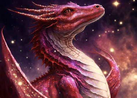 Cosmic Space Dragon Poster Picture Metal Print Paint By Bailey