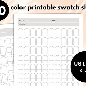 Printable Color Swatch Chart Colors Blank Color Swatch Sheet