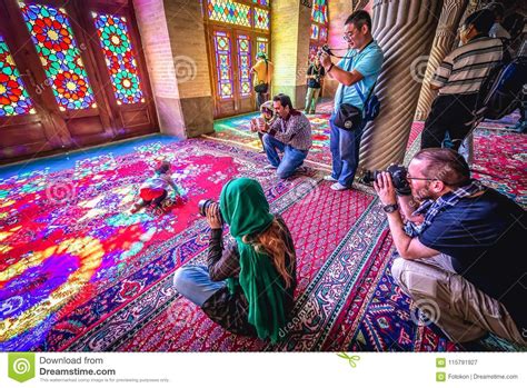 Pink Mosque in Shiraz editorial photography. Image of cell - 115791927