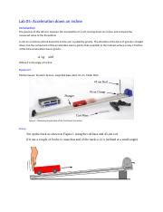 Acceleration Down Incline Lab Manual Docx Lab 05 Acceleration Down