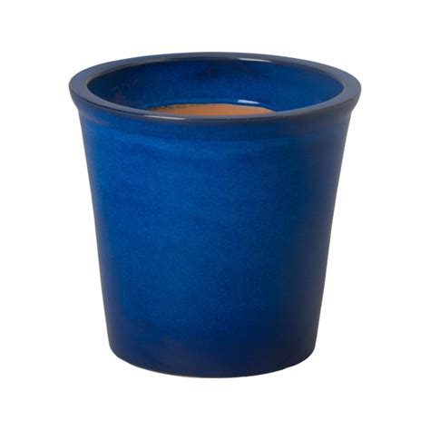 Pail Blue Ceramic Planter Large Scenario Home