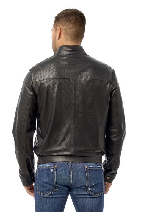 Мужская перфорированная кожаная куртка ARM P1 купить в Москве