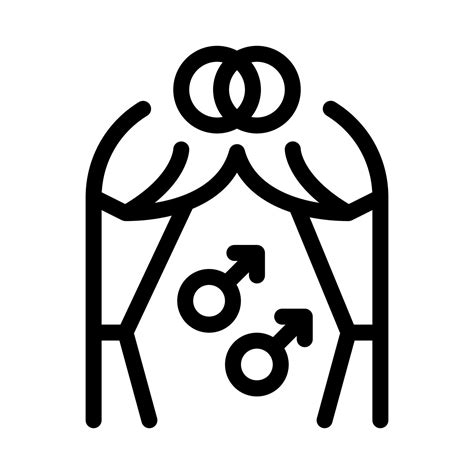 Gay Marriage Icon Vector Outline Illustration 17537584 Vector Art At Vecteezy