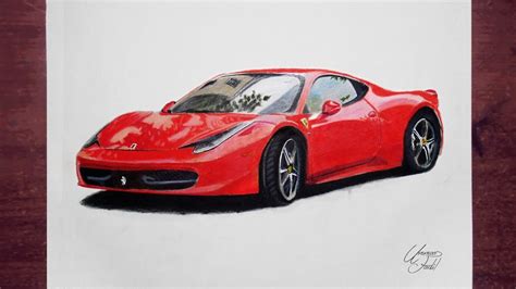 Drawing cars 2 - Ferrari - Prismacolor pencils - YouTube