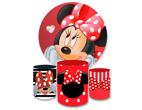 Kit Capa Painel Trio Cilindros Minnie Vermelha La O Loja Bibi Pain Is