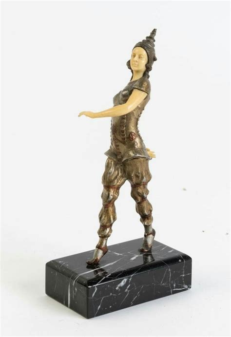 An Art Deco Cold Painted Bronze And Ivorine Figure Of A Eastern Dancer