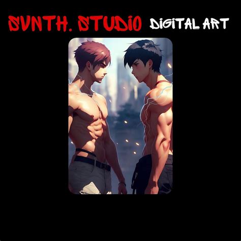 Gay Anime Digital Art Gay Comic Illustration Lightning Bolt Art Gay Erotica Art Chaotic Gay
