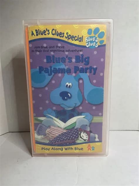 BLUES CLUES - Blue’s Big Pajama Party (VHS, 1999) Orange Tape Vintage ...